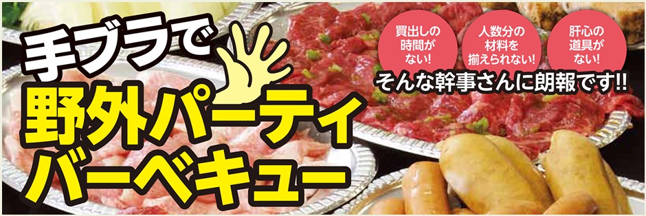 手ブラで野外パーティバーベキュー